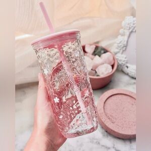 Starbucks Blossom Breeze Glass Cold Cup 16oz